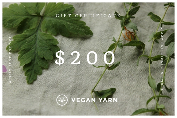 Gift Certificates - Vegan Yarn