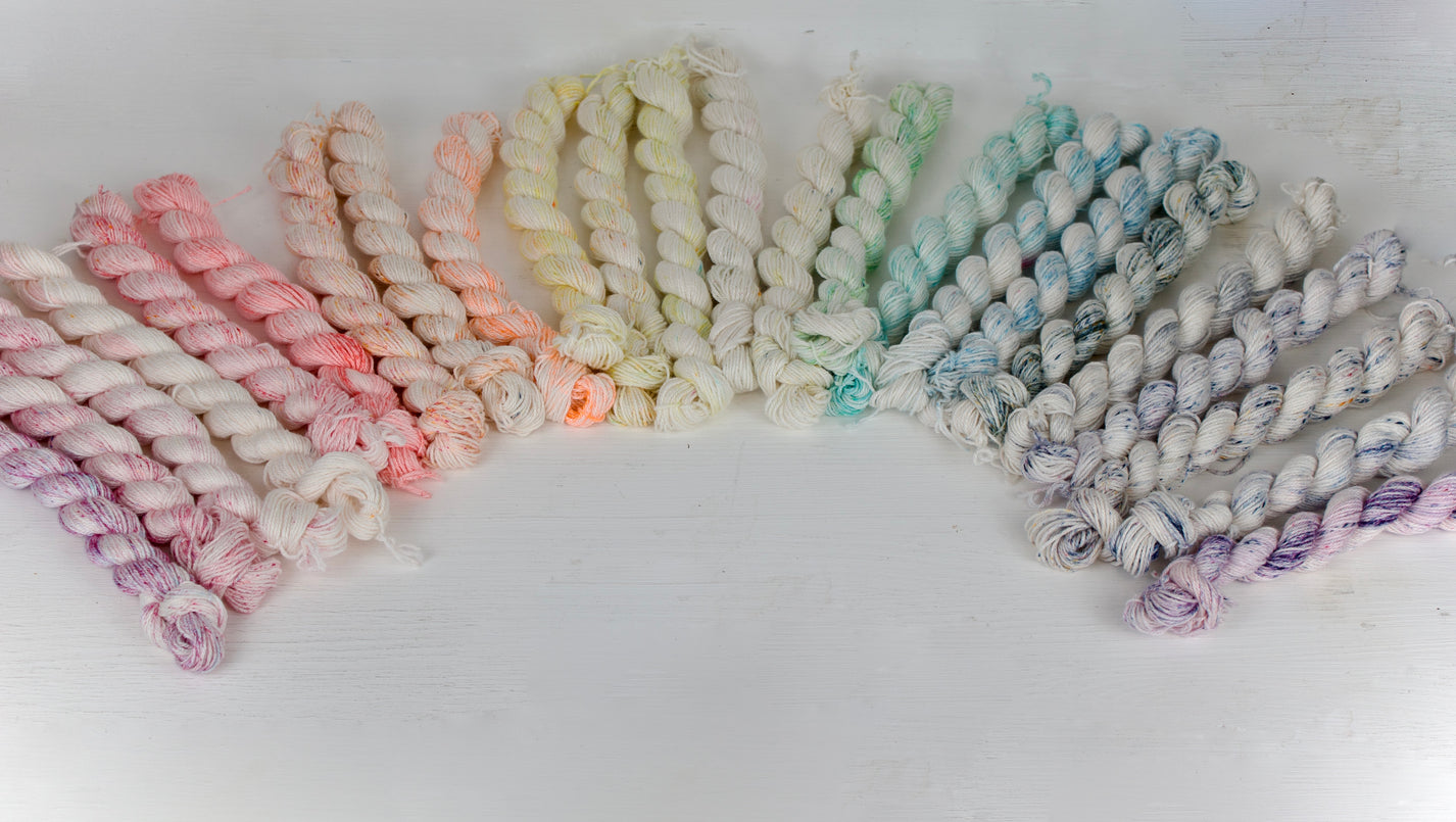 Vegan Advent yarn calendar kit for knitters crocheters mini skein